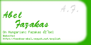 abel fazakas business card